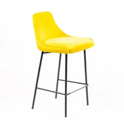Sessio Lars line Tabouret snack dos matelassé en tissu et pieds métal> Tabouret Snack (assise +/- 65 Cm)|Tabouret De Bar (assise +/- 80 Cm)