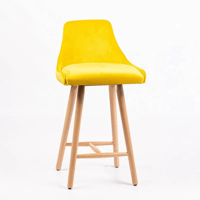 Sessio Lars line Tabouret snack tissu dossier matelassé pieds bois> Tabouret Snack (assise +/- 65 Cm)|Tabouret De Bar (assise +/- 80 Cm)