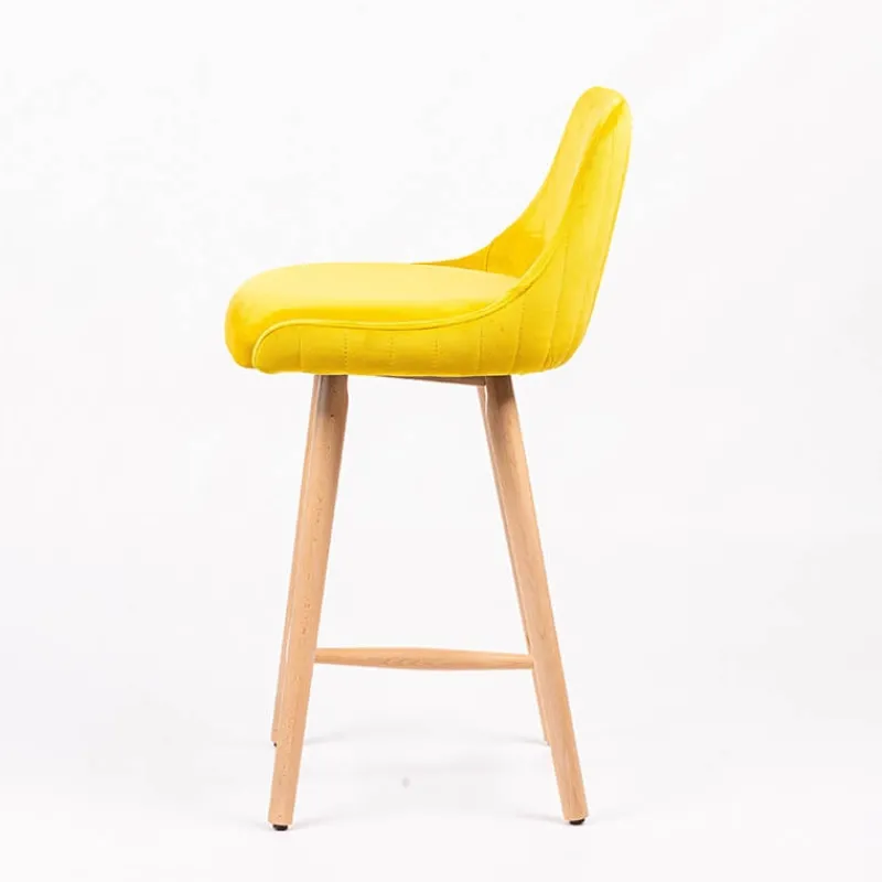 Sessio Lars line Tabouret snack tissu dossier matelassé pieds bois> Tabouret Snack (assise +/- 65 Cm)|Tabouret De Bar (assise +/- 80 Cm)