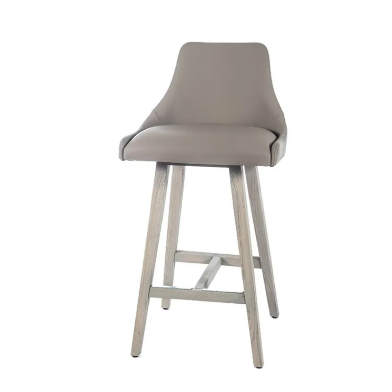 Sessio Lars Tabouret snack moderne avec dossier et pieds en bois> Tabouret Snack (assise +/- 65 Cm)|Tabouret De Bar (assise +/- 80 Cm)