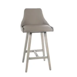 Sessio Lars Tabouret snack moderne avec dossier et pieds en bois><noscript><img width=