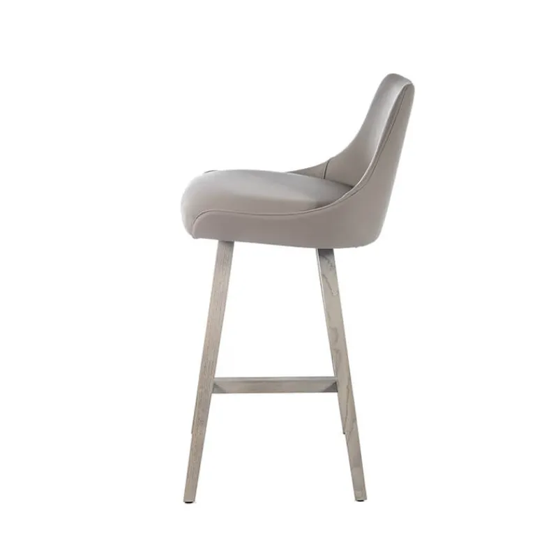 Sessio Lars Tabouret snack moderne avec dossier et pieds en bois> Tabouret Snack (assise +/- 65 Cm)|Tabouret De Bar (assise +/- 80 Cm)