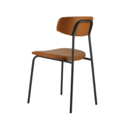Perfecta Lazio Chaise belge style rétro en simili avec pieds en métal><noscript><img width=