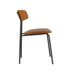 Perfecta Lazio Chaise belge style rétro en simili avec pieds en métal><noscript><img width=