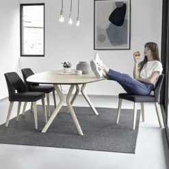 Mobitec Lena ® Chaise ajourée en tissu et pieds bois style moderne><noscript><img width=
