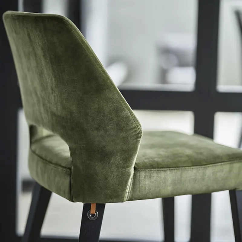 Mobitec Lena ® Chaise ajourée en tissu et pieds bois style moderne> Chaise De Salle à Manger|Chaise Salon