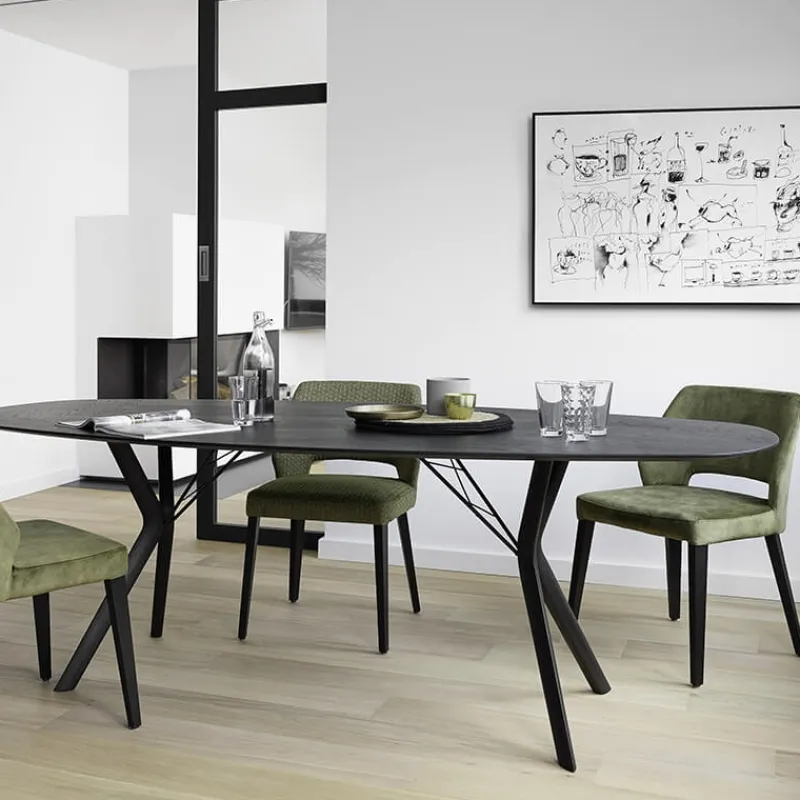 Mobitec Lena ® Chaise ajourée en tissu et pieds bois style moderne> Chaise De Salle à Manger|Chaise Salon
