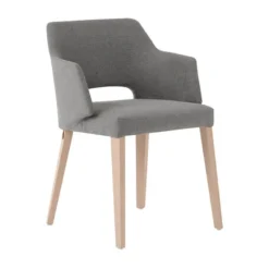 Mobitec Lena ® Fauteuil scandinave bois et tissu avec dossier ajouré> Chaise De Salle à Manger|Chaise Salon