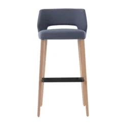 Mobitec Lena ® Tabouret de bar en tissu avec dossier bas et pieds en bois><noscript><img width=