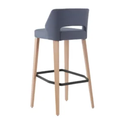 Mobitec Lena ® Tabouret de bar en tissu avec dossier bas et pieds en bois><noscript><img width=