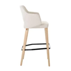 Mobitec Lena ® Tabouret de bar en tissu avec accoudoirs et pieds en bois><noscript><img width=