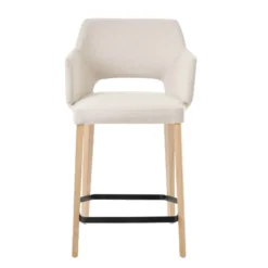 Mobitec Lena ® Tabouret snack en tissu avec accoudoirs et pieds en bois><noscript><img width=