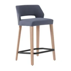 Mobitec Lena ® Tabouret snack scandinave en tissu et bois avec dossier ajouré> Tabouret Snack (assise +/- 65 Cm)|Tabouret De Bar (assise +/- 80 Cm)
