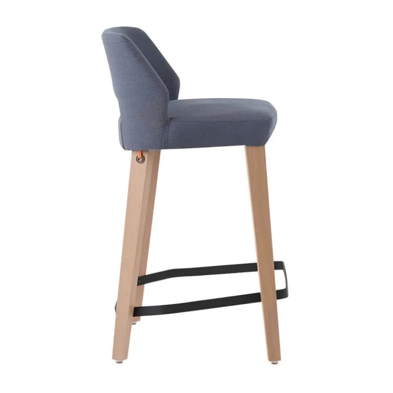 Mobitec Lena ® Tabouret snack scandinave en tissu et bois avec dossier ajouré> Tabouret Snack (assise +/- 65 Cm)|Tabouret De Bar (assise +/- 80 Cm)