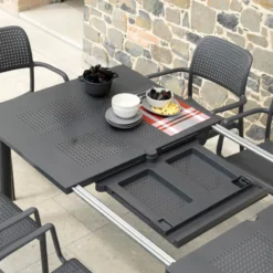 Libeccio Table de jardin extensible en polypropylène et aluminium><noscript><img width=