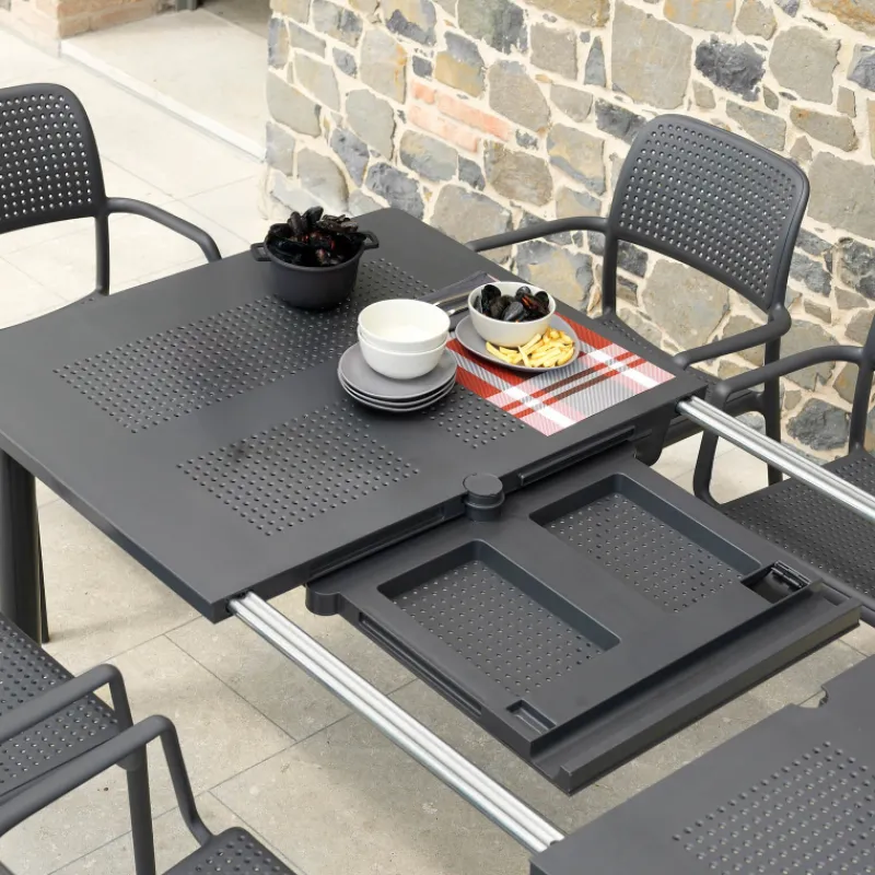 Libeccio Table de jardin extensible en polypropylène et aluminium> Table De Jardin
