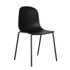 LilyChaise coque moderne empilable en polypropylène avec pieds en métal> Chaise De Cuisine|Chaise De Salle à Manger