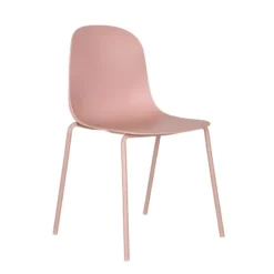 LilyChaise coque moderne empilable en polypropylène avec pieds en métal><noscript><img width=