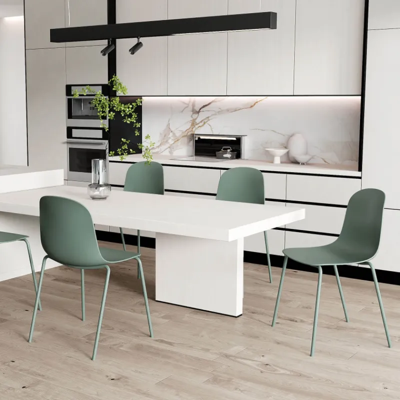 LilyChaise coque moderne empilable en polypropylène avec pieds en métal> Chaise De Cuisine|Chaise De Salle à Manger