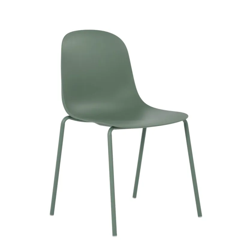LilyChaise coque moderne empilable en polypropylène avec pieds en métal> Chaise De Cuisine|Chaise De Salle à Manger