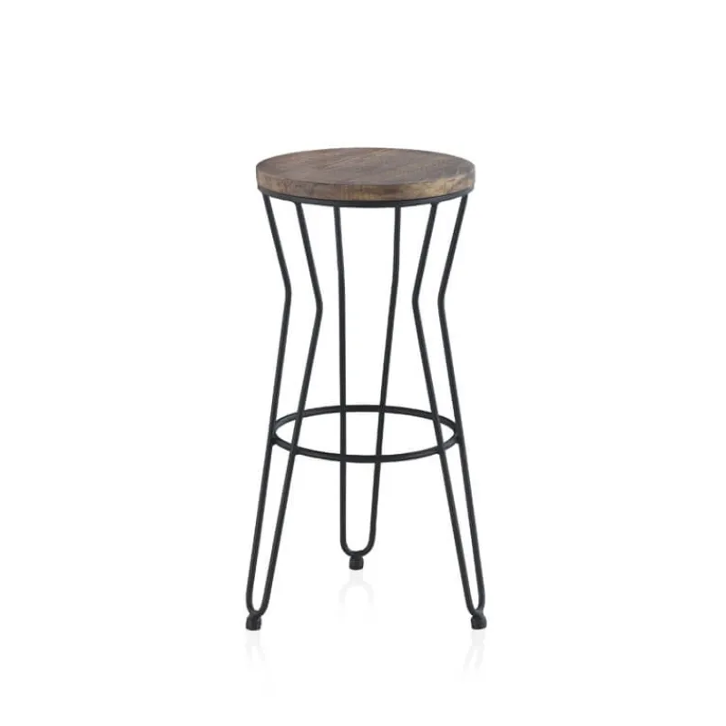 Jayso Lisboa Tabouret haut sans dossier design industriel> Tabouret Snack (assise +/- 65 Cm)|Tabouret De Bar (assise +/- 80 Cm)