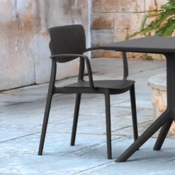 Loft Chaise de jardin micro perforée avec accoudoirs> Chaise De Jardin|Fauteuil De Jardin