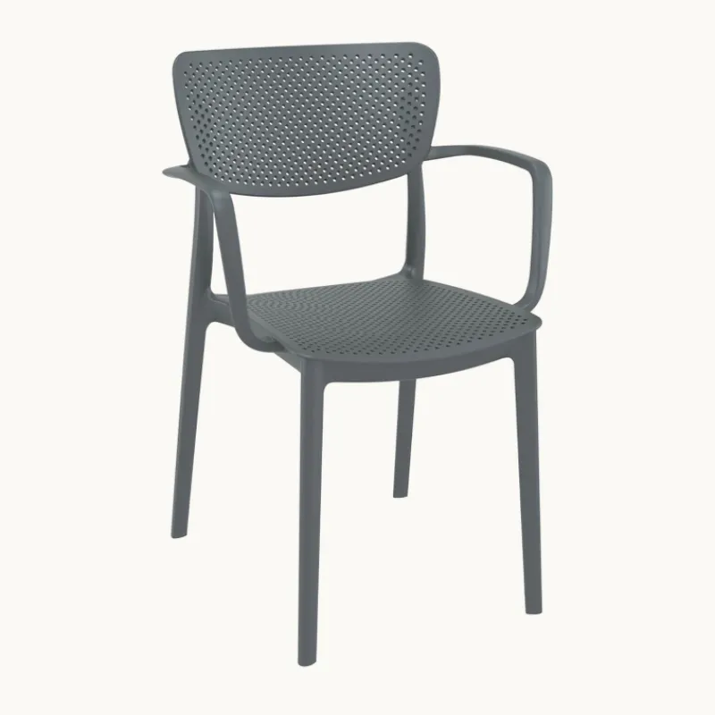 Loft Chaise moderne avec accoudoirs en polypropylène micro perforé> Chaise De Cuisine|Chaise De Salle à Manger