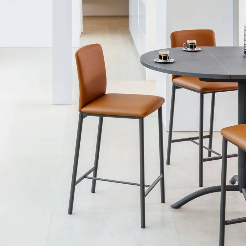 Perfecta Loft Tabouret snack contemporain en simili et métal> Tabouret Snack (assise +/- 65 Cm)|Tabouret De Bar (assise +/- 80 Cm)
