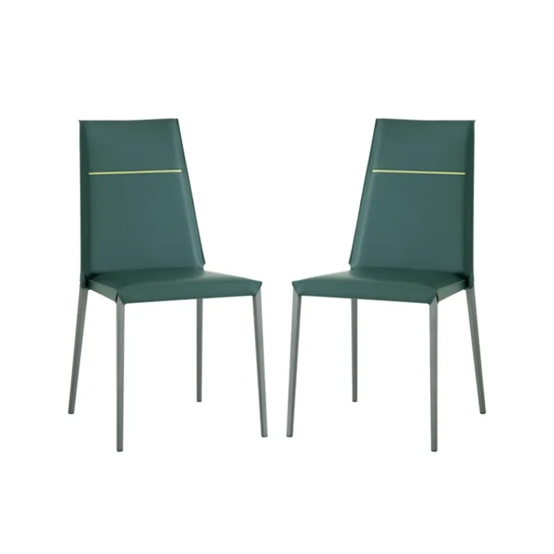 Airnova Lolas S Chaise en croûte de cuir fabrication italienne avec liseré> Chaise De Salle à Manger