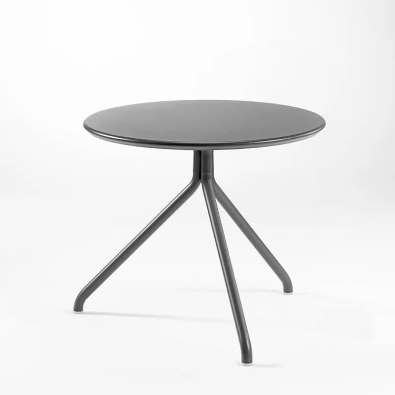 LOL Table d'appoint de jardin ronde italienne en métal plateau composite> Table De Jardin