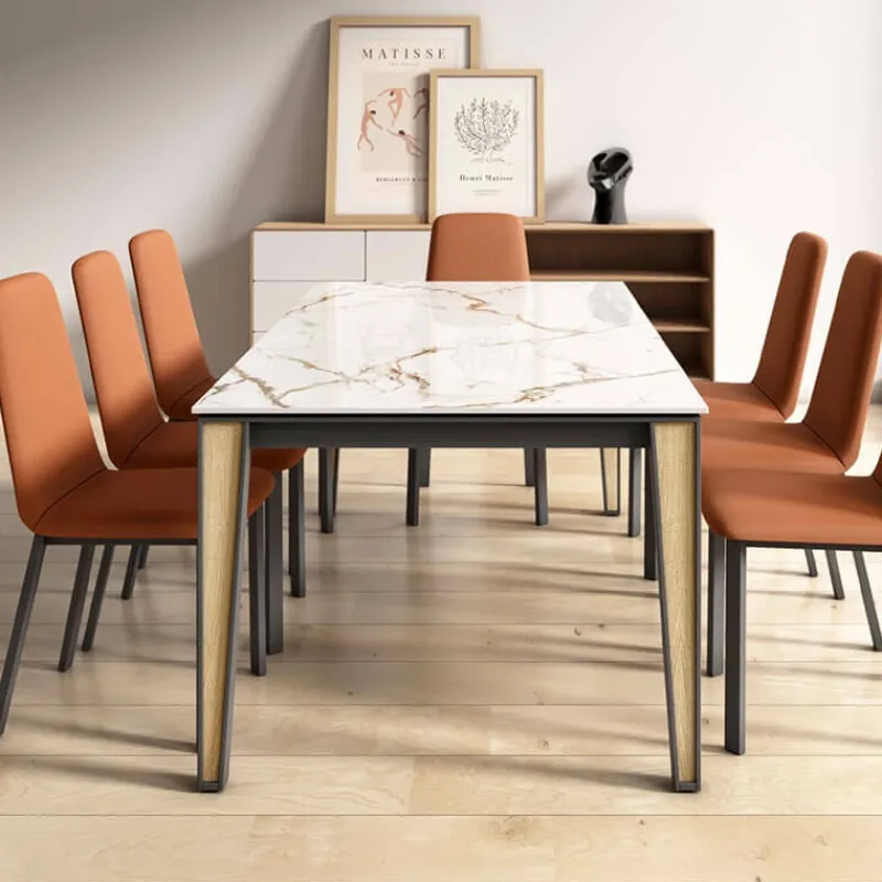 Cancio London Table en Dekton avec pieds métal et bois> Table De Salle à Manger