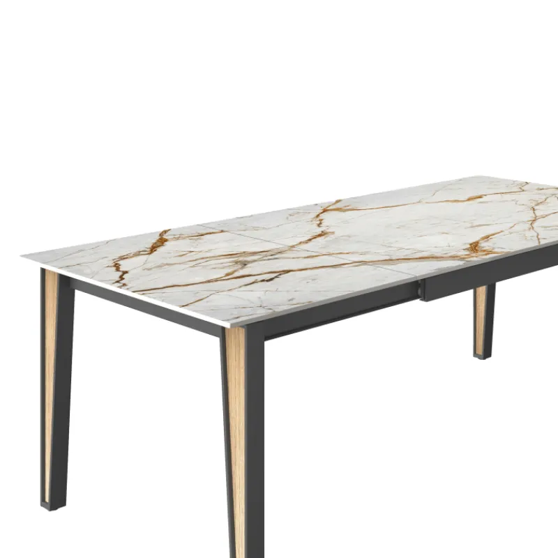 Cancio London Table en Dekton extensible avec pieds en métal et bois> Table De Salle à Manger