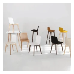 Enea Lottus ® Chaise design en polypropylène et pieds bois> Chaise De Cuisine|Chaise De Salle à Manger