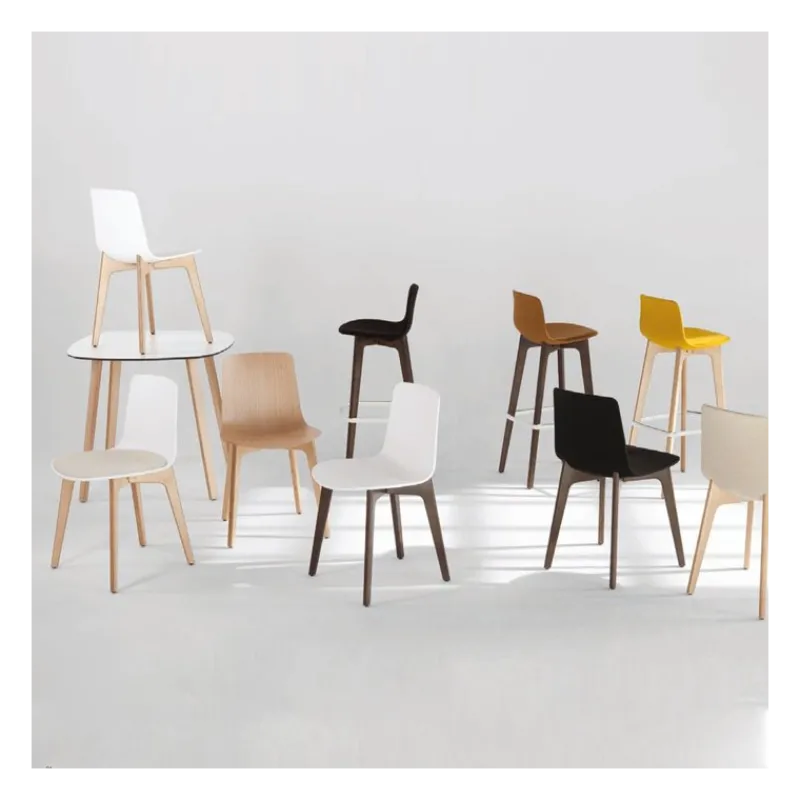 Enea Lottus ® Chaise design en polypropylène et pieds bois> Chaise De Cuisine|Chaise De Salle à Manger