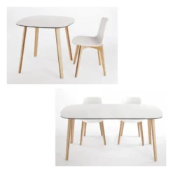 Enea Lottus ® Chaise design en polypropylène et pieds bois><noscript><img width=
