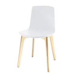 Enea Lottus ® Chaise design en polypropylène et pieds bois><noscript><img width=