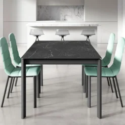 Cancio Lotus Table contemporaine en Dekton avec pieds en métal><noscript><img width=
