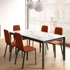 Cancio Lotus Table extensible en Dekton avec pieds en métal> Table De Salle à Manger