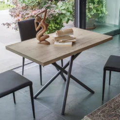 Altacom Lotus Table italienne rabattable et relevable en mélaminé avec pieds mikado> Table De Salle à Manger|Table De Salon