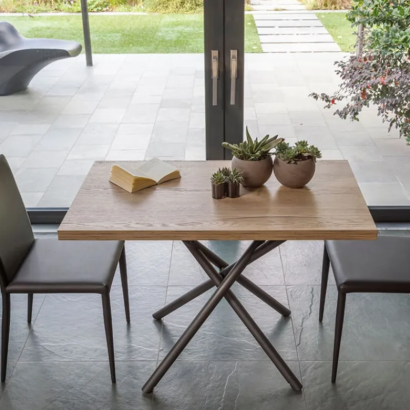 Altacom Lotus Table italienne rabattable et relevable en mélaminé avec pieds mikado> Table De Salle à Manger|Table De Salon