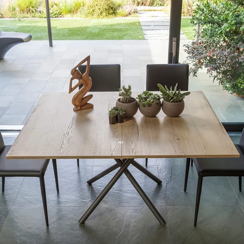 Altacom Lotus Table italienne rabattable et relevable en mélaminé avec pieds mikado> Table De Salle à Manger|Table De Salon
