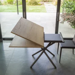 Altacom Lotus Table italienne rabattable et relevable en mélaminé avec pieds mikado><noscript><img width=