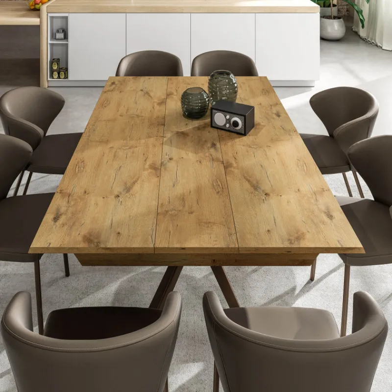 Ozzio Lungo largo Table design italienne extensible avec pied mikado> Table De Salle à Manger