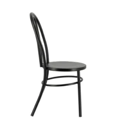 MadinaChaise bistrot vintage en métal noir><noscript><img width=