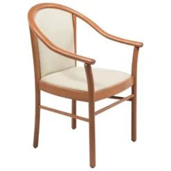Manuela Fauteuil bridge en bois avec assise et dossier rembourrés><noscript><img width=
