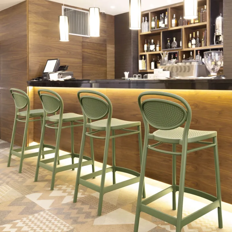 Marcel Tabouret snack moderne en polypropylène> Tabouret Snack (assise +/- 65 Cm)|Tabouret De Bar (assise +/- 80 Cm)