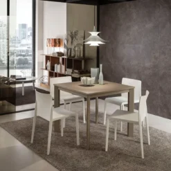 La primavera Mario Super Quadrato Table carrée extensible italienne en fénix> Table De Salle à Manger