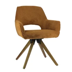 Marius Fauteuil cocooning en tissu avec pieds bois massif> Chaise De Salle à Manger|Chaise Salon