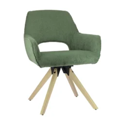 Marius Fauteuil cocooning en tissu avec pieds bois massif> Chaise De Salle à Manger|Chaise Salon