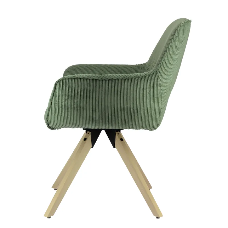 Marius Fauteuil cocooning en tissu avec pieds bois massif> Chaise De Salle à Manger|Chaise Salon